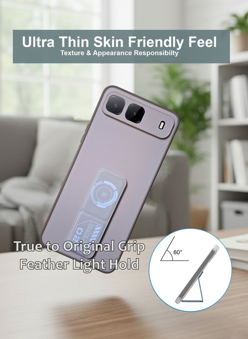 Infinix Hot 60i 5G Hand Grip Case Cover - Magnetic Hand Grip Holder & Kickstand Case For Infinix Hot 60i 5G - Strong Grip for Magnetic Car Holder, Stylish Silicone Case & Functional, Ultimate Convenience & Hands-Free Viewing - Image 2